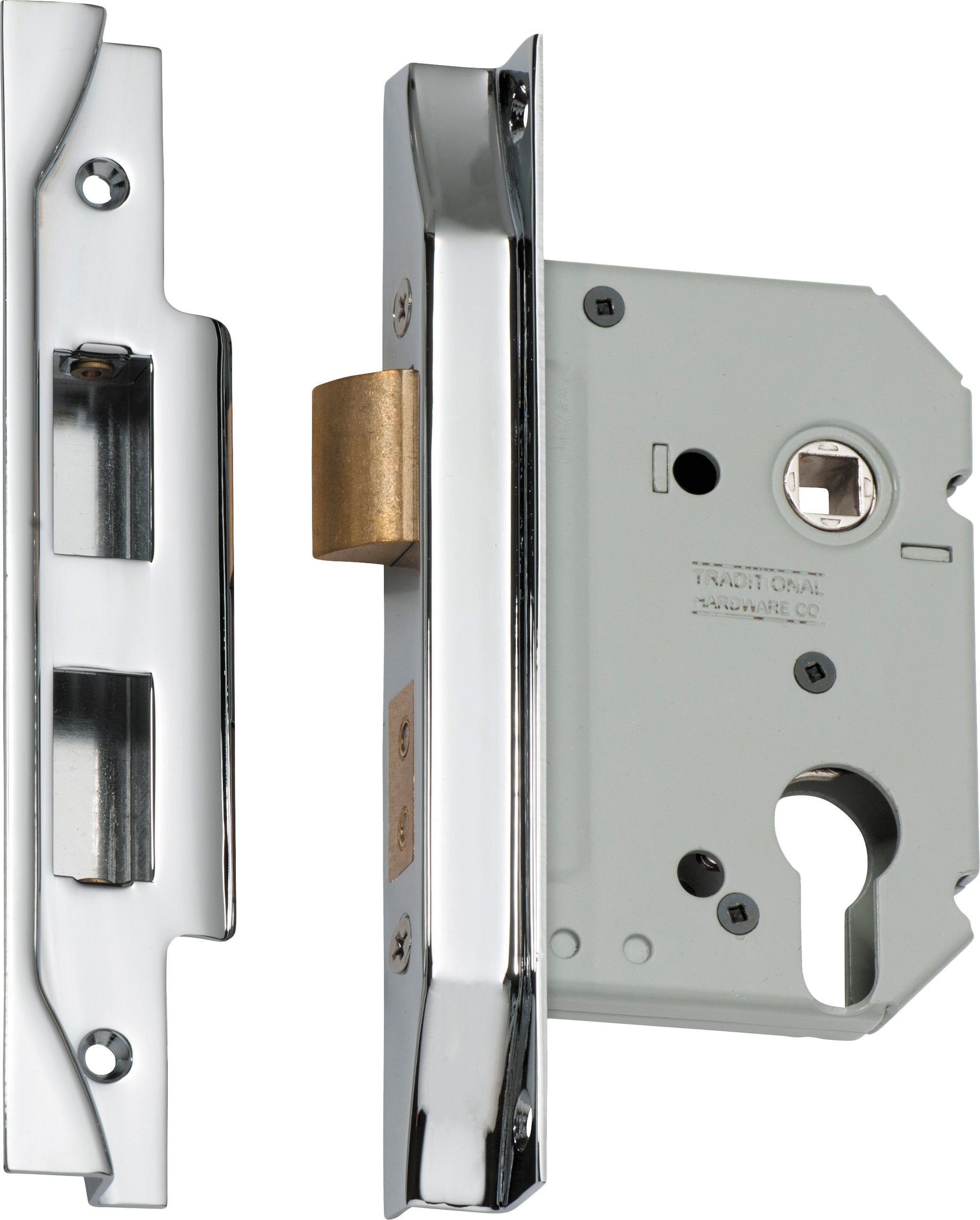 Rebated Euro Mortice Lock Chrome Plated / Backset 57mm