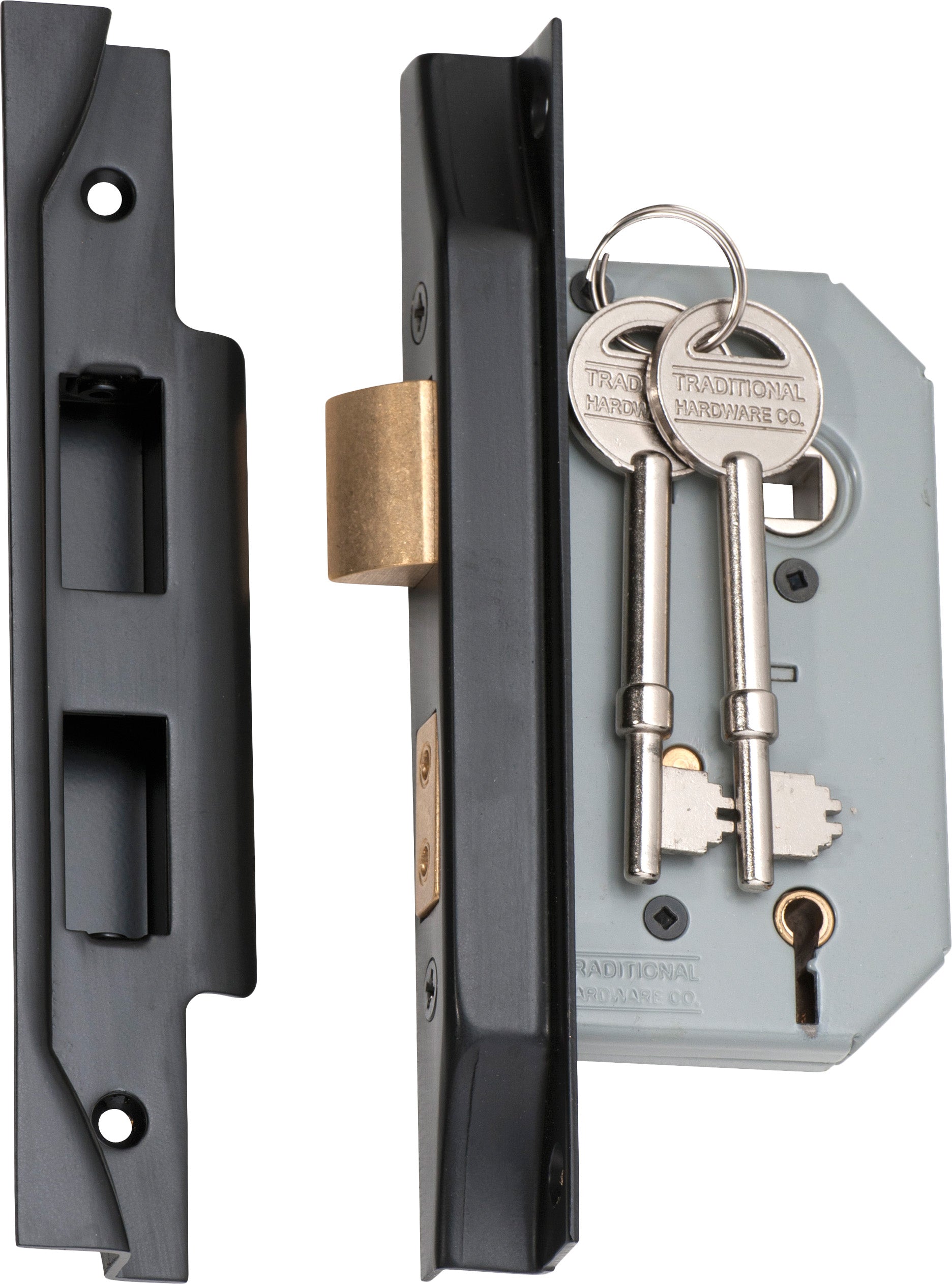 Rebated 5 Lever Mortice Lock Matt Black / Backset 46mm