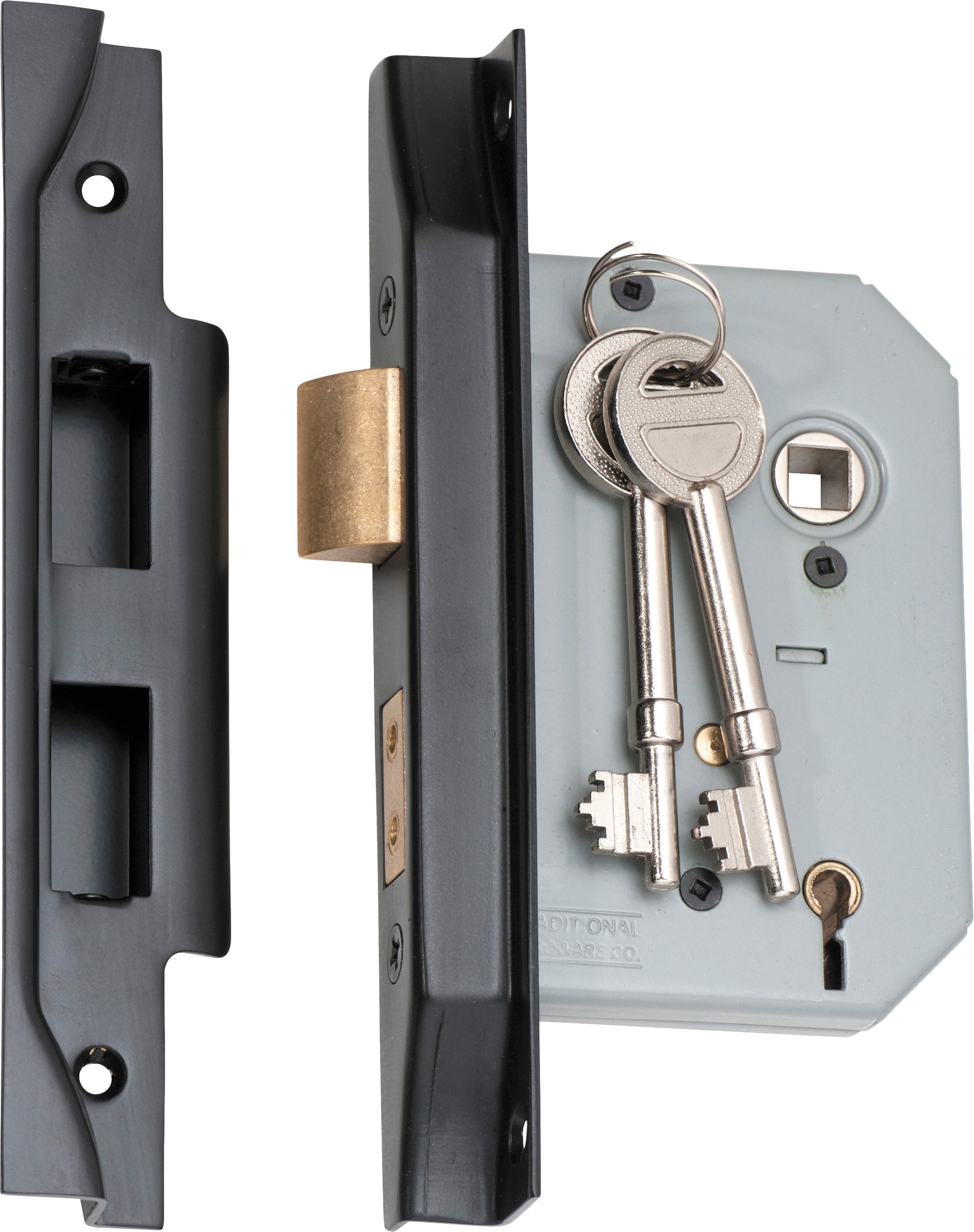 Rebated 5 Lever Mortice Lock Matt Black / Backset 57mm