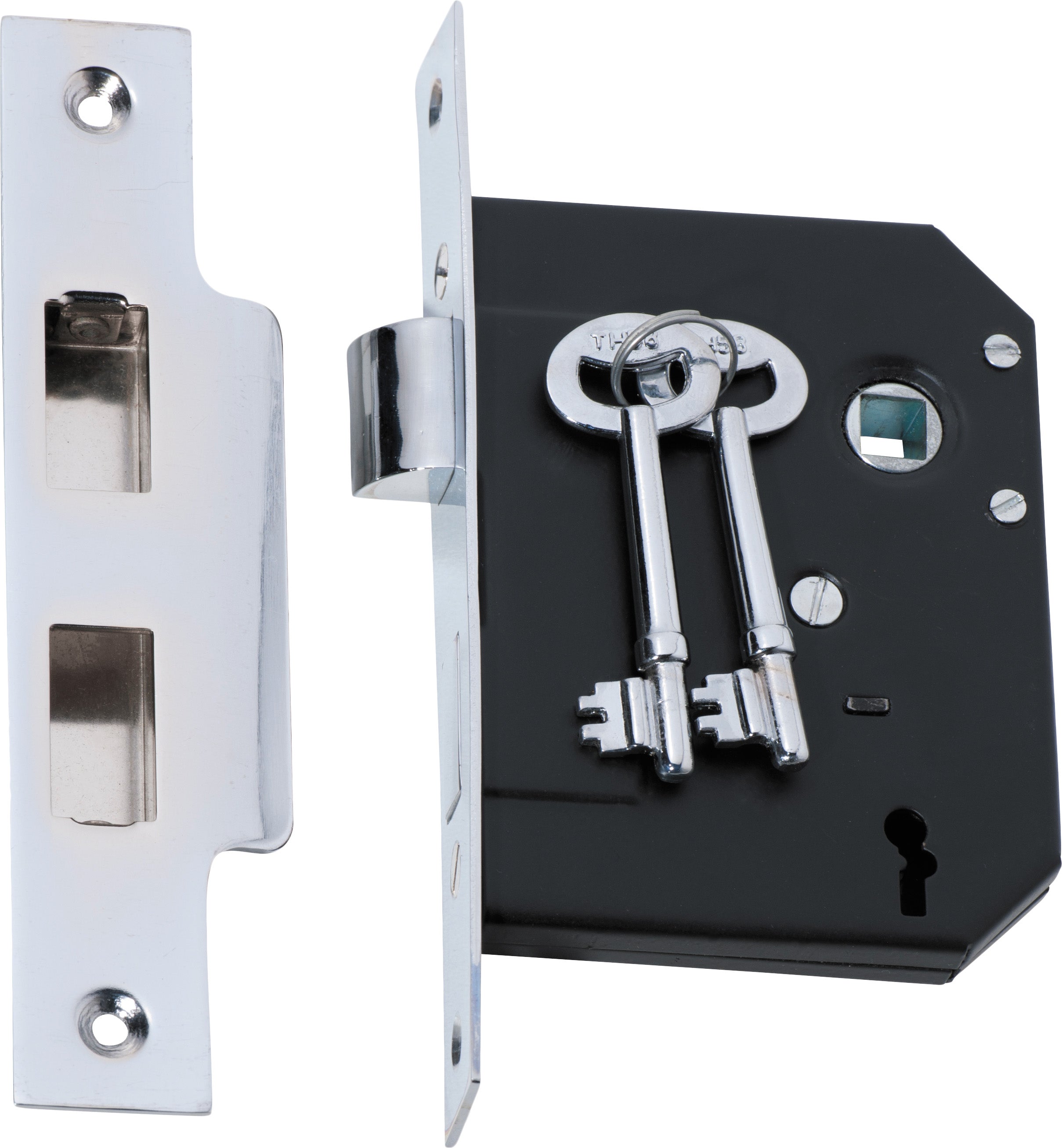 Mortice Lock 3 Lever Chrome Plated / Backset 57mm