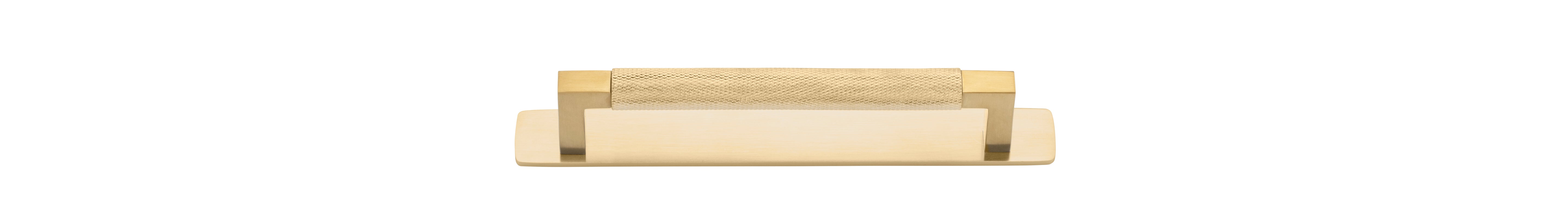 Brunswick Cabinet Pull with Backplate  - CTC160mm Brushed Gold PVD / Brass