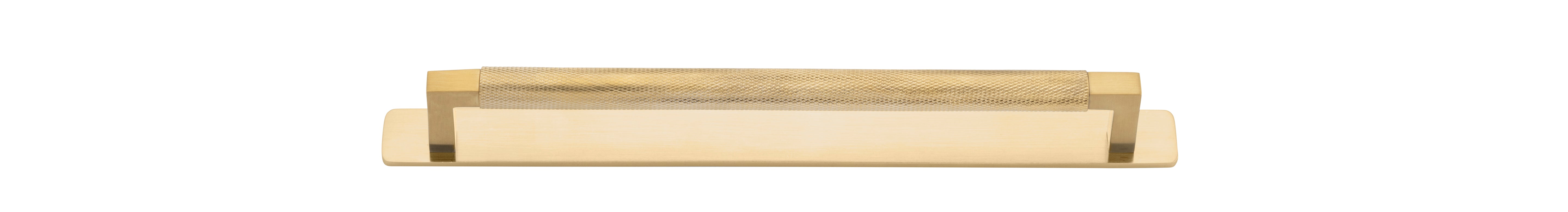 Brunswick Cabinet Pull with Backplate  - CTC256mm Brushed Gold PVD / Brass