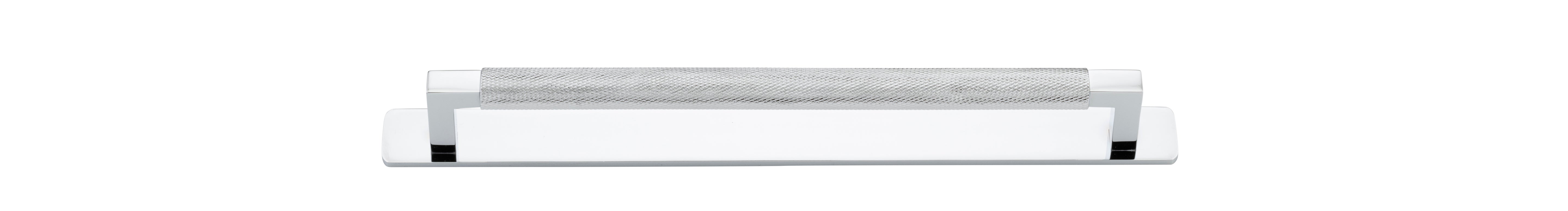 Brunswick Cabinet Pull with Backplate  - CTC256mm Chrome Plated / Brass