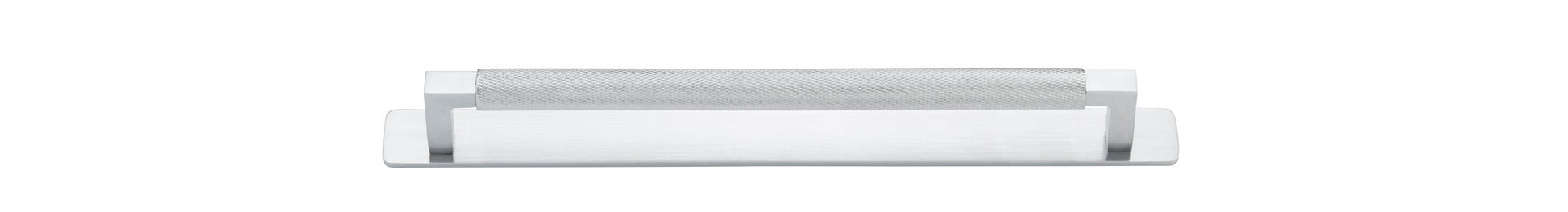 Brunswick Cabinet Pull with Backplate  - CTC256mm Satin Chrome / Brass