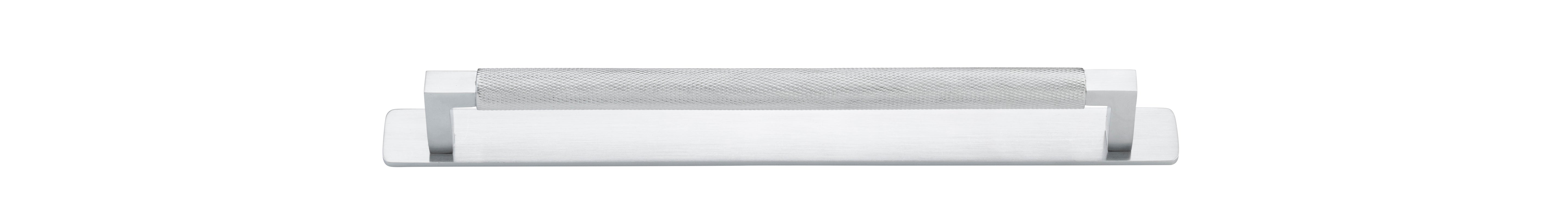 Brunswick Cabinet Pull with Backplate  - CTC256mm Satin Chrome / Brass