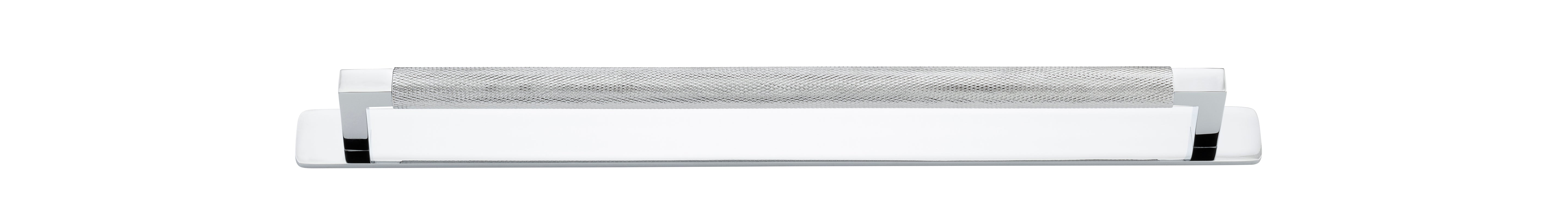 Brunswick Cabinet Pull with Backplate  - CTC320mm Chrome Plated / Brass