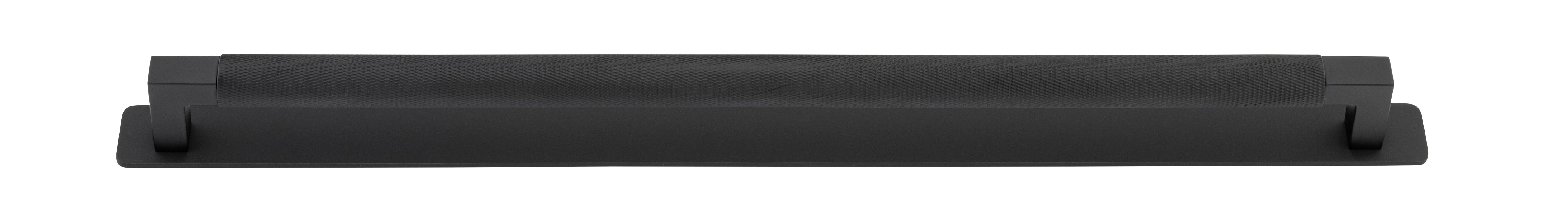 Brunswick Cabinet Pull with Backplate  - CTC450mm Matt Black / Brass