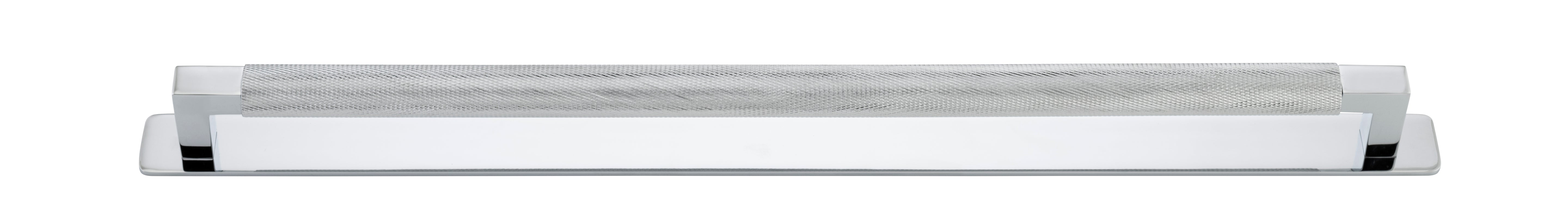 Brunswick Cabinet Pull with Backplate  - CTC450mm Chrome Plated / Brass