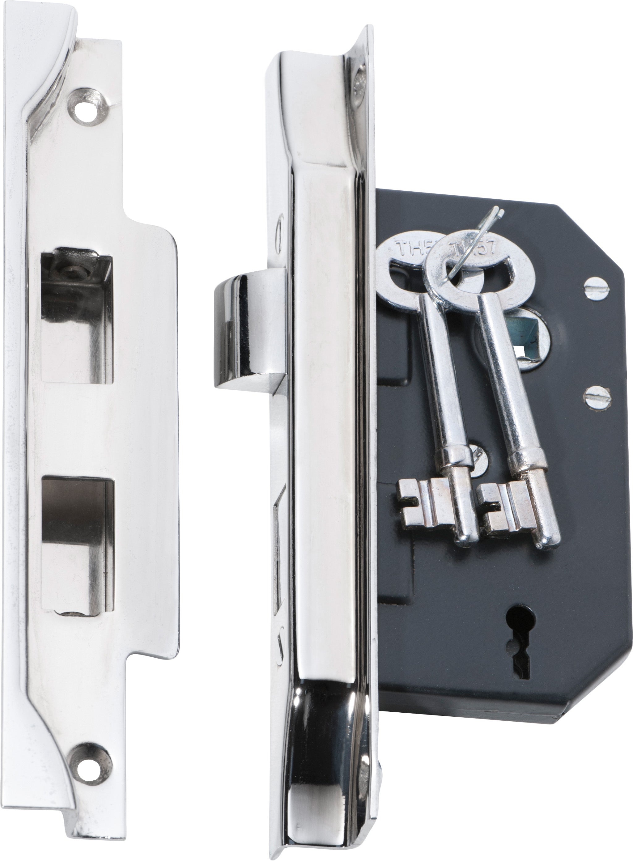 Rebated 3 Lever Mortice Lock Chrome Plated / Backset 44mm