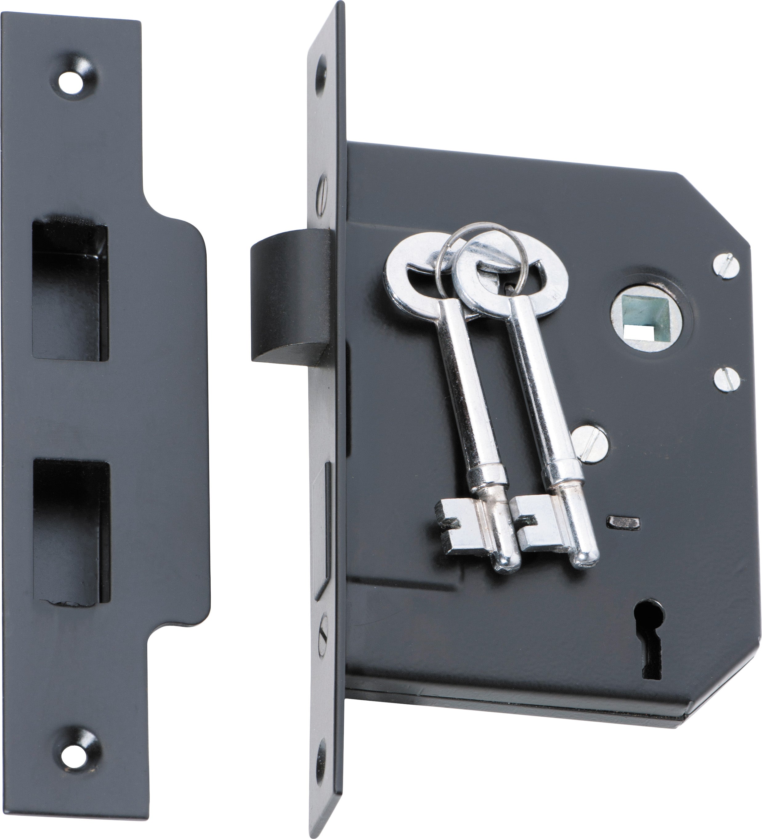 Mortice Lock 3 Lever Matt Black / Backset 57mm