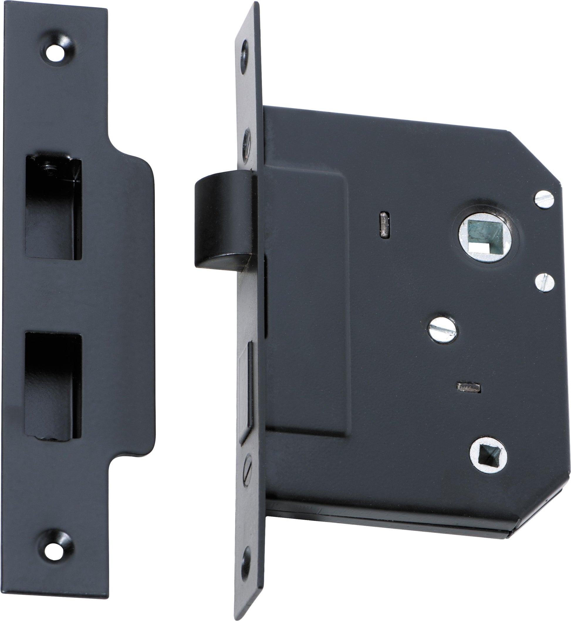 Privacy Mortice Lock Matt Black / Backset 57mm