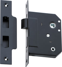 Privacy Mortice Lock Matt Black / Backset 57mm