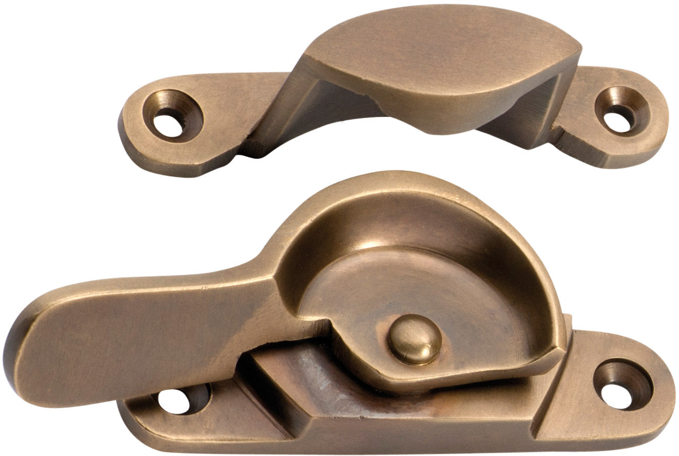 Narrow Sash Fastener Antique Brass
