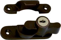 Key Operated Locking Sash Fastener Antique Brass