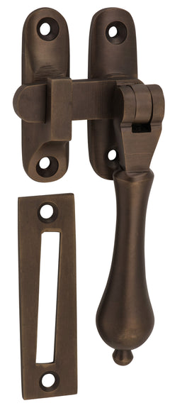 Long Throw Teardrop Casement Fastener Antique Brass