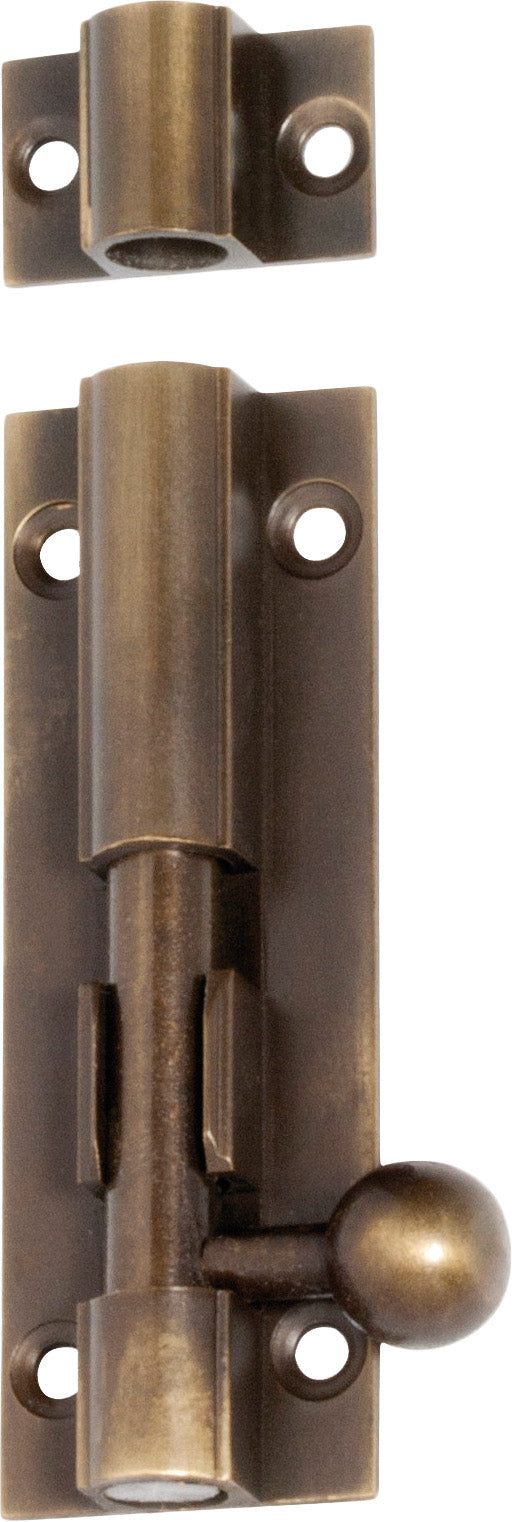 Barrel Bolt Antique Brass / L75mm