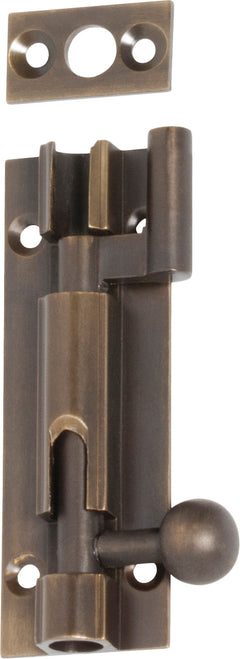 Barrel Bolt Antique Brass / Offset L75mm
