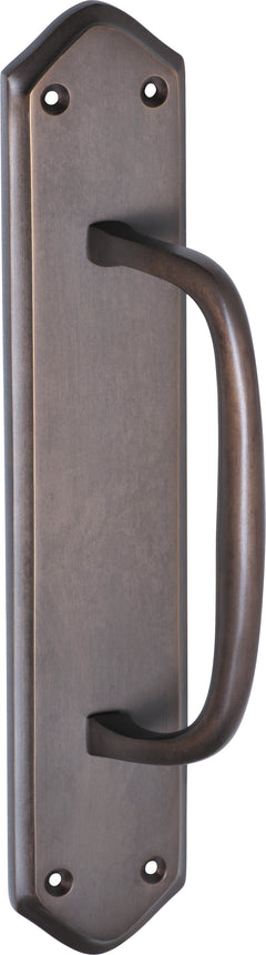 Offset Pull Handle on Backplate Antique Brass / H250xW50xP50mm