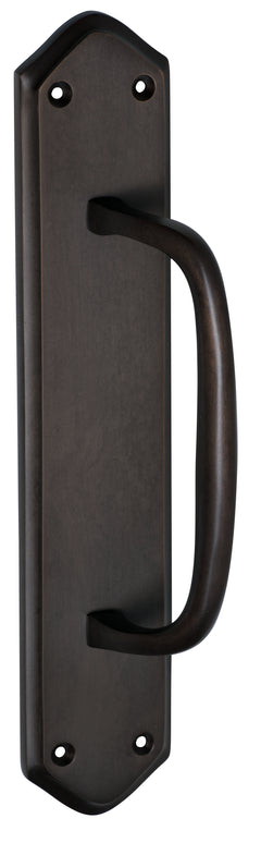 Offset Pull Handle on Backplate Antique Brass / H250xW50xP50mm