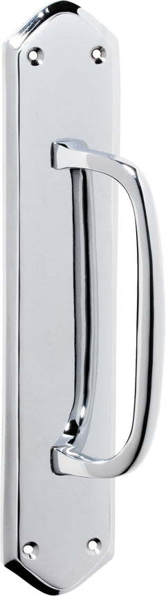 Offset Pull Handle on Backplate Chrome Plated / H250xW50xP50mm