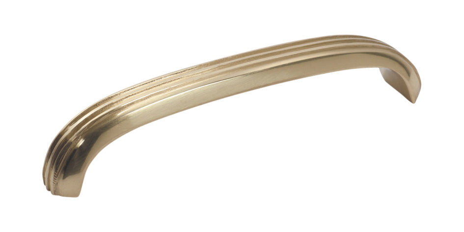 Deco Cabinet Pull Handle Polished Brass / Curved L125xW20xP25mm