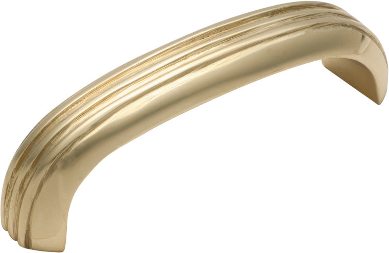 Deco Cabinet Pull Handle Polished Brass / Curved L85xW20xP27mm