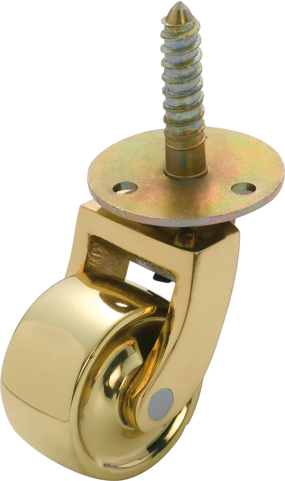 Screw Plate Castors - Brass Wheel D32mm Polished Brass