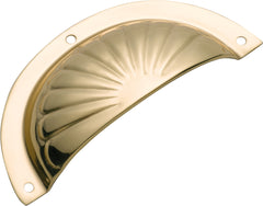 Fluted Drawer Pull - Sheet Brass Polished Brass