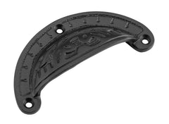 Ornate Drawer Pull Matt Black