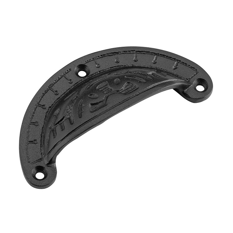 Ornate Drawer Pull Matt Black