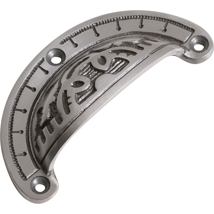 Ornate Drawer Pull Polished Metal