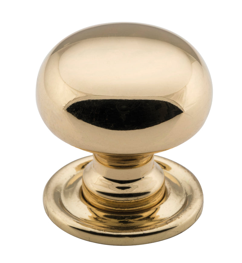 Classic Cupboard Knob Polished Brass / D25xP27mm