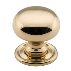 Classic Cupboard Knob Polished Brass / D25xP27mm