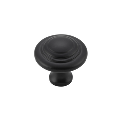 Domed Cupboard Knob Matt Black / D25xP24mm