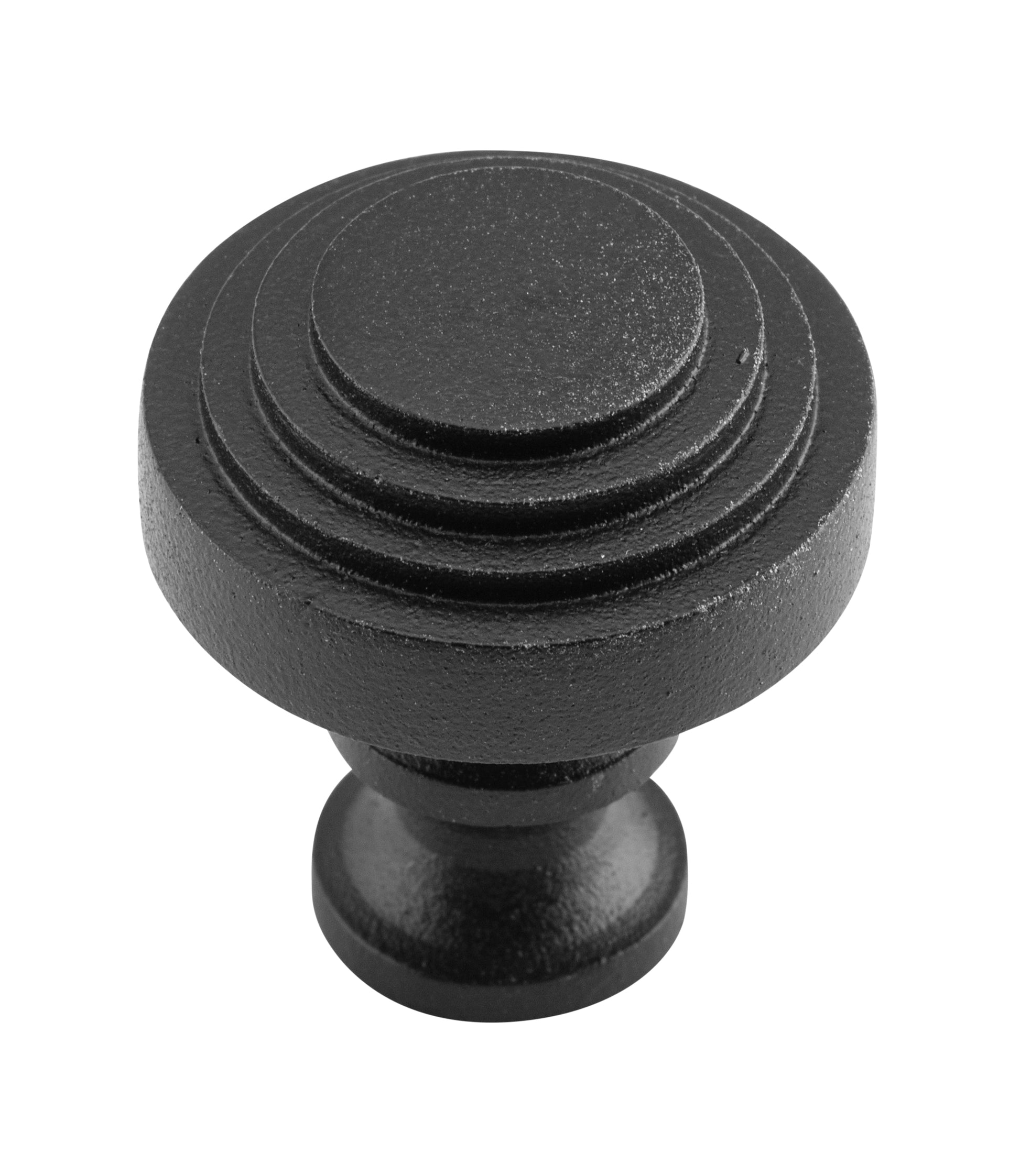 Stepped Cupboard Knob Matt Black