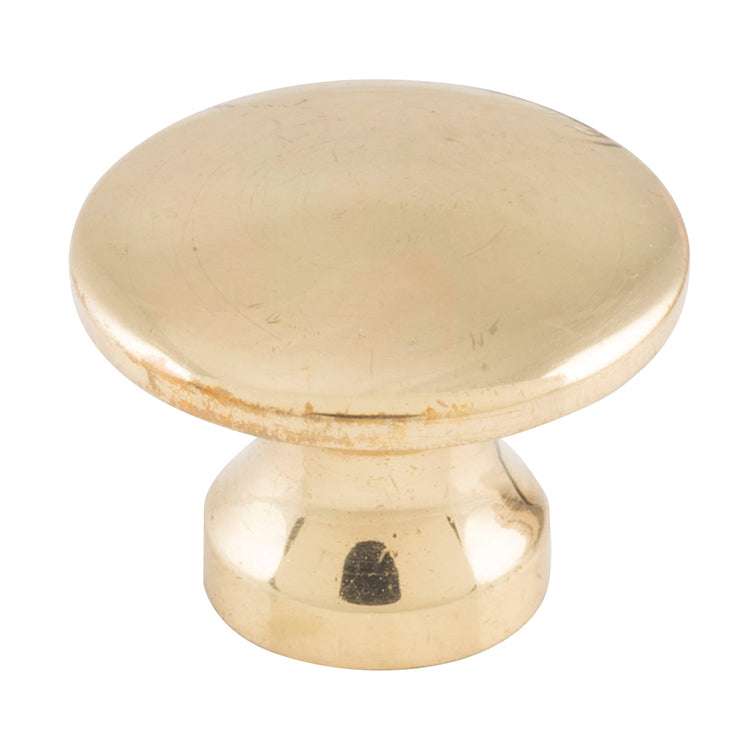Curved Cupboard Knob Polished Brass / D16xP12mm