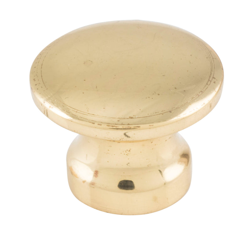 Curved Cupboard Knob Polished Brass / D19xP14mm