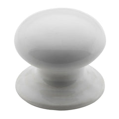 Round Porcelain Cupboard Knob White Porcelain / D30xP29mm