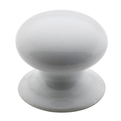 Round Porcelain Cupboard Knob White Porcelain / D35xP31mm