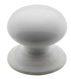 Round Porcelain Cupboard Knob White Porcelain / D38xP37mm