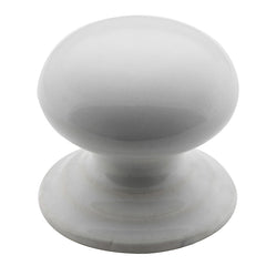 Round Porcelain Cupboard Knob White Porcelain / D38xP37mm