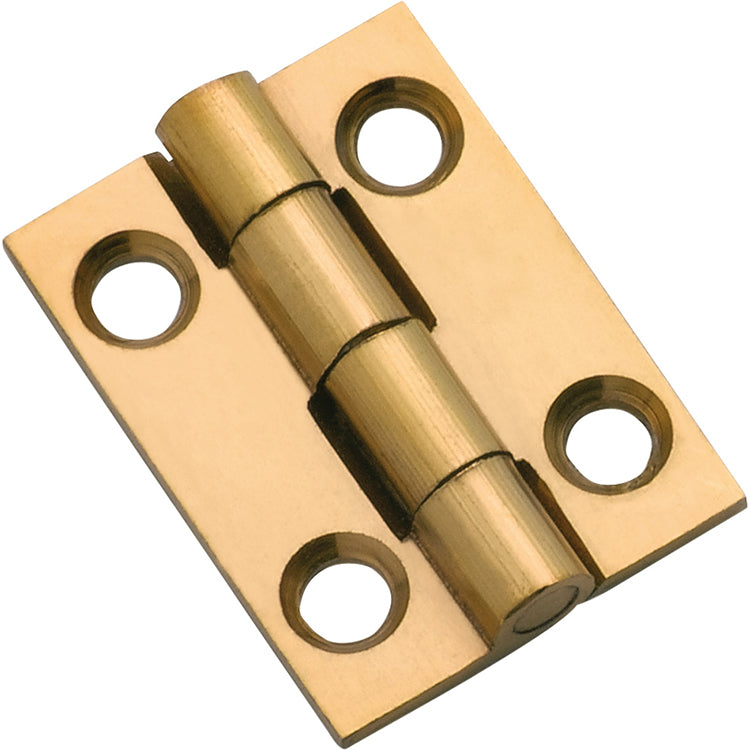 Fixed Pin Cabinet Hinge Polished Brass / H25xW22mm
