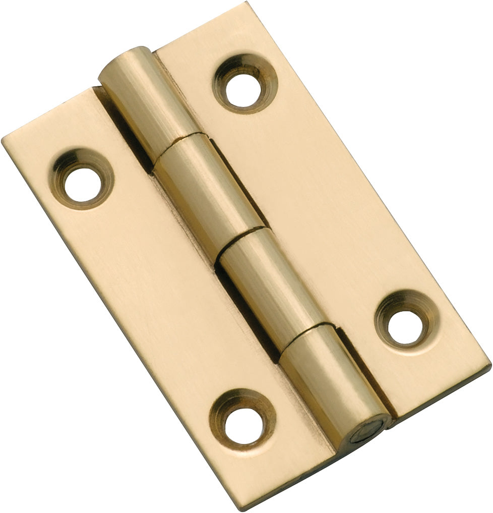 Fixed Pin Cabinet Hinge Polished Brass / H38xW22mm