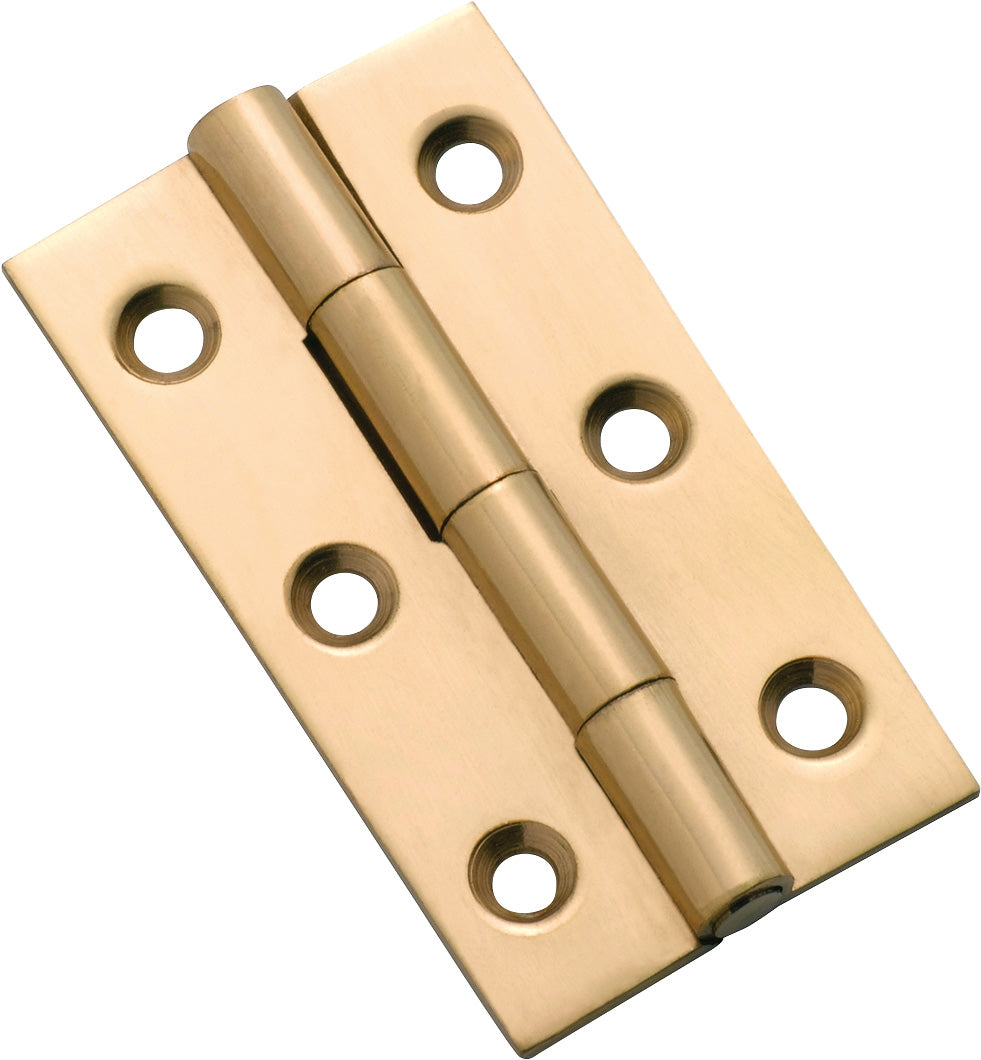 Fixed Pin Cabinet Hinge Polished Brass / H50xW28mm