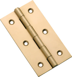 Fixed Pin Cabinet Hinge Polished Brass / H76xW41mm