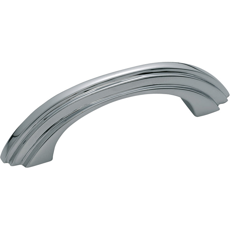 Deco Cabinet Pull Handle - Stepped Chrome Plated