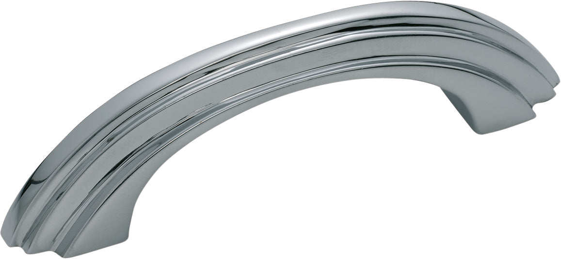 Deco Cabinet Pull Handle - Stepped Chrome Plated