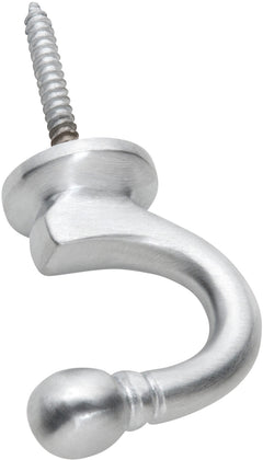 Standard Curtain Tie Back Hooks Satin Chrome