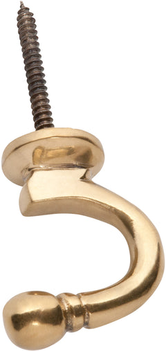 Standard Curtain Tie Back Hooks Polished Brass