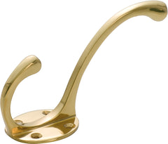 Victorian Hat & Coat Hooks Polished Brass